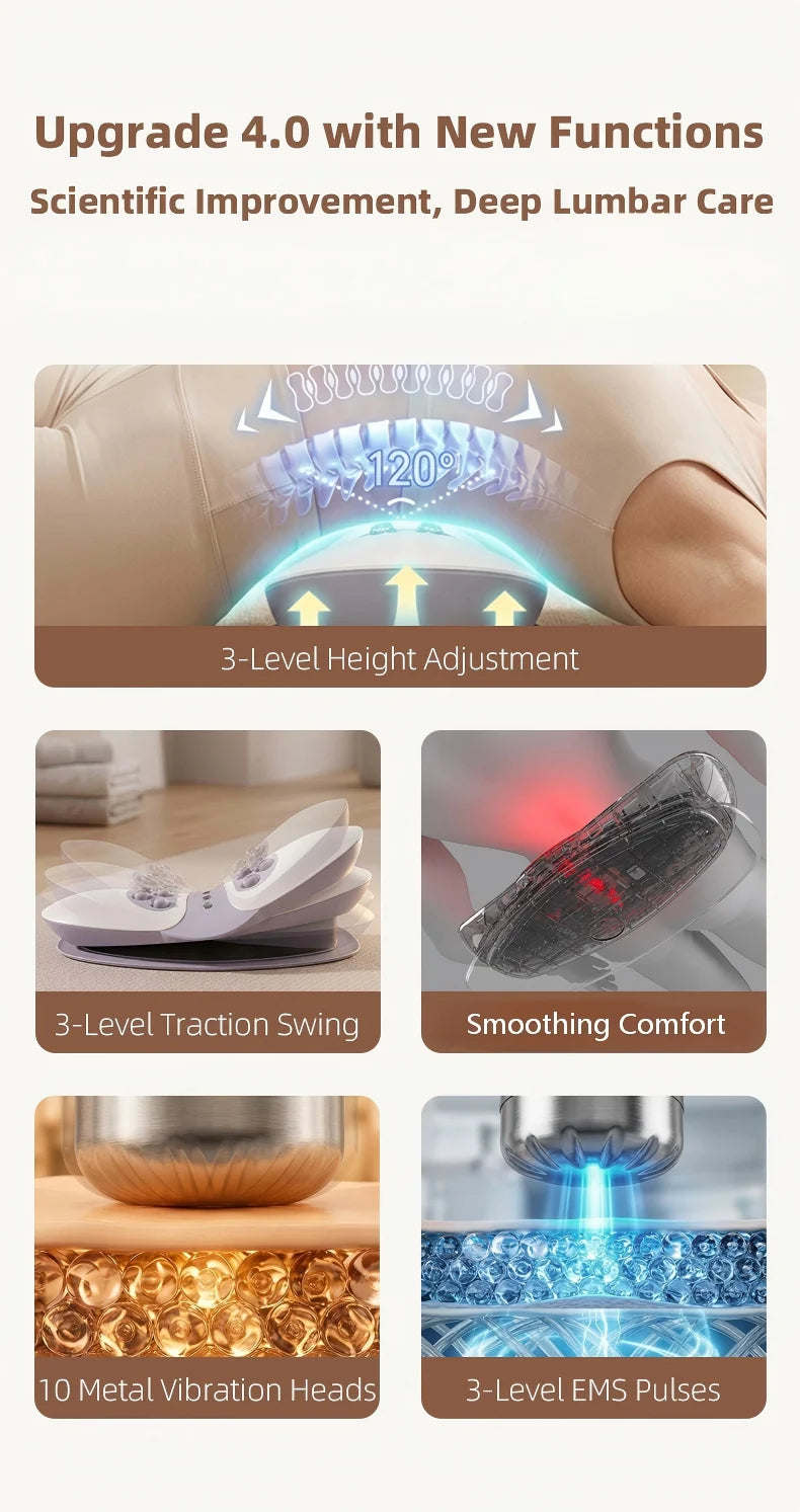 At Home Back Pain Electric Lumbar Traction Device and Waist Massager - 8