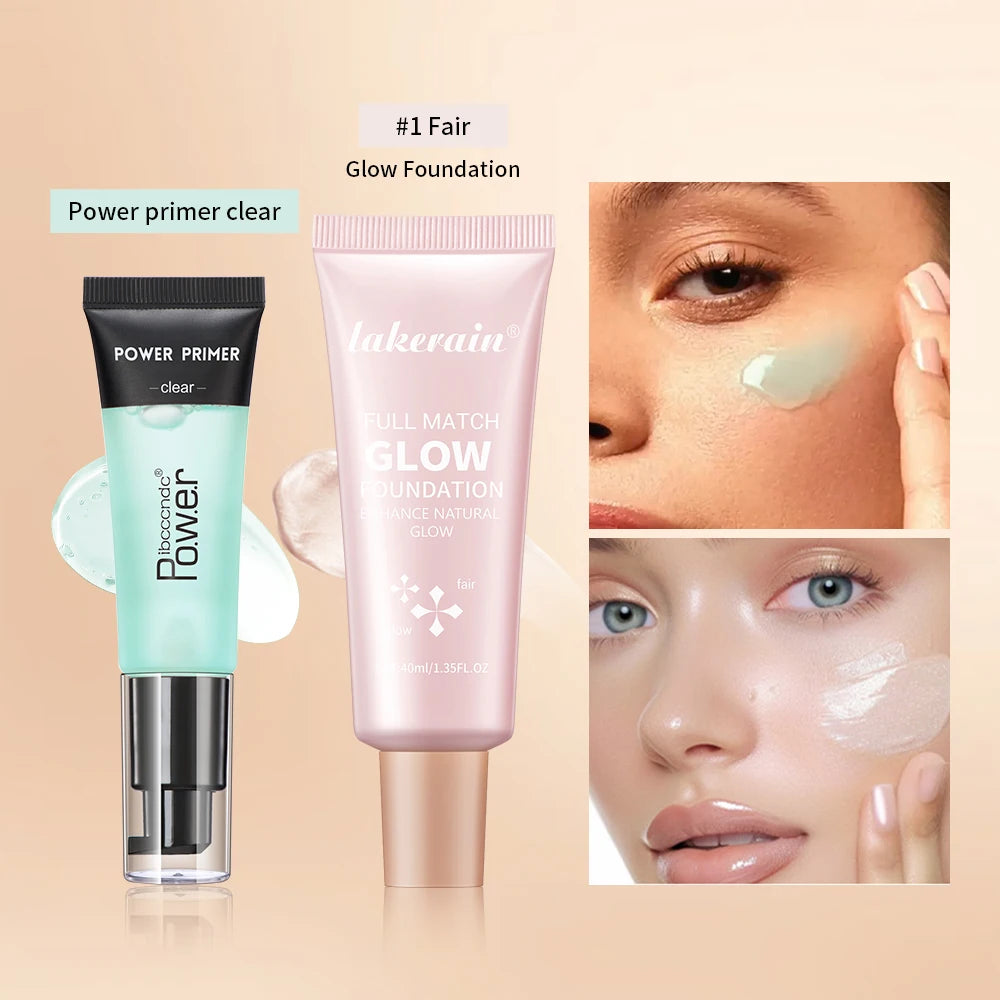Daily Makeup Routine Primer And Glow Foundation Makeup Kit Combo