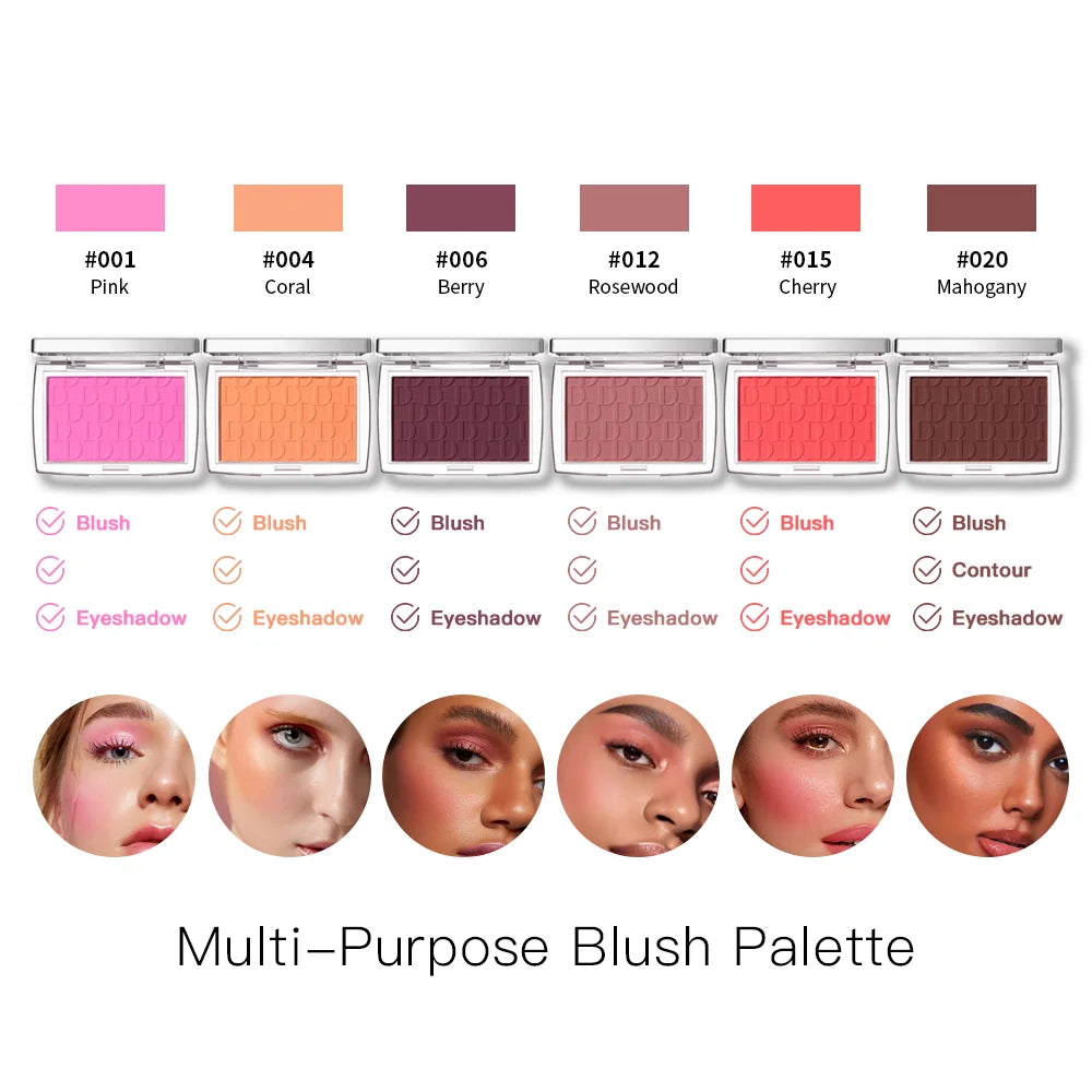 Daily Makeup Embossed Blush Palette with Natural Color Rendering - 3