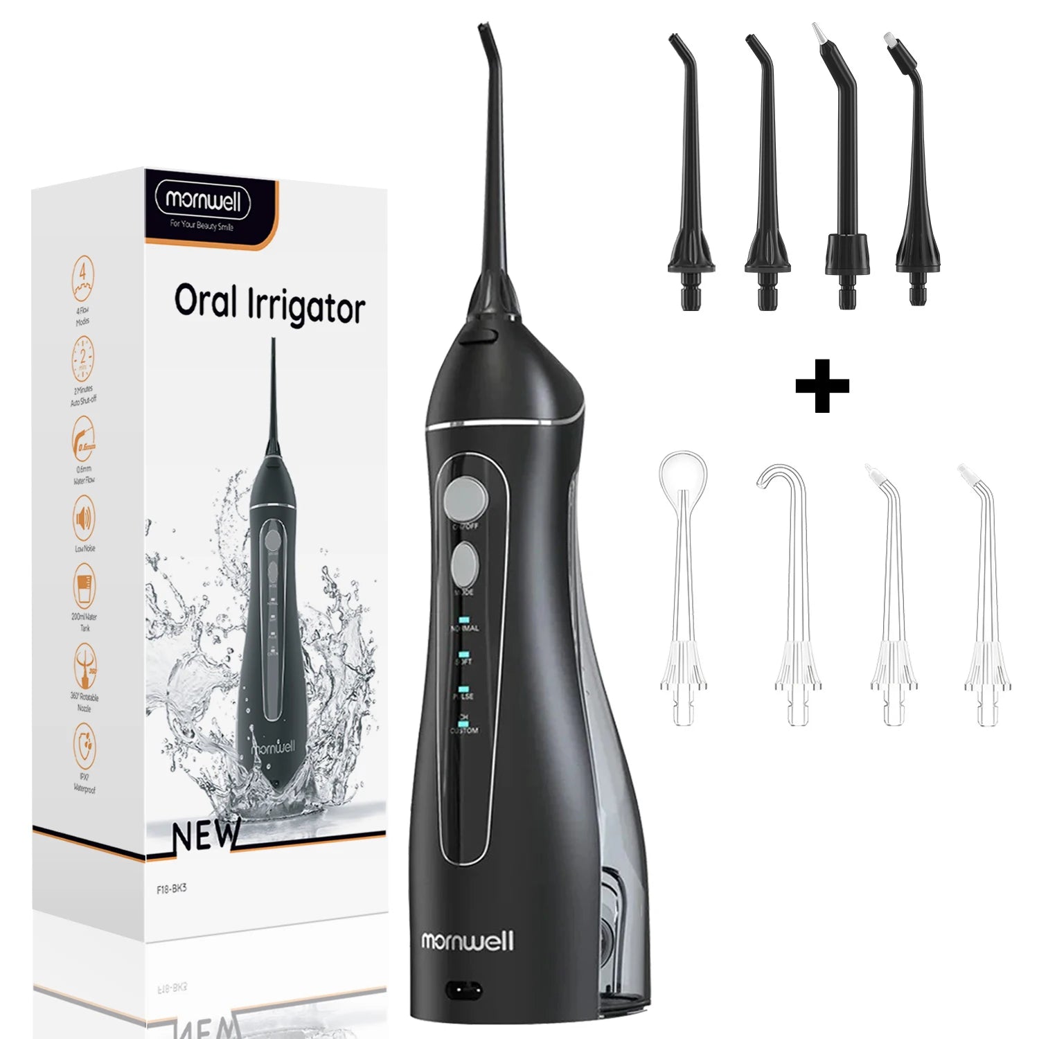 Bathroom Oral Care Portable Water Flosser with 4 Modes and 4 Nozzles - 12