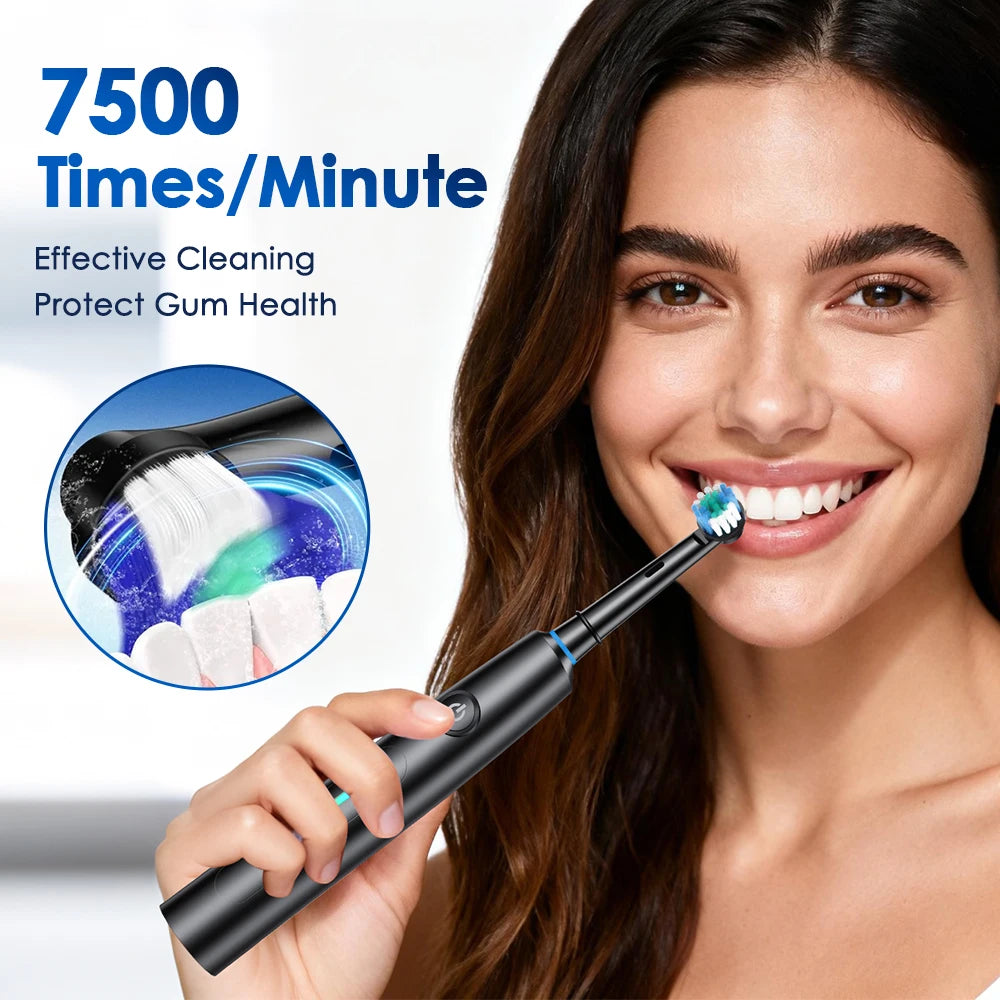 Daily bathroom routine electric toothbrush for a deeper clean