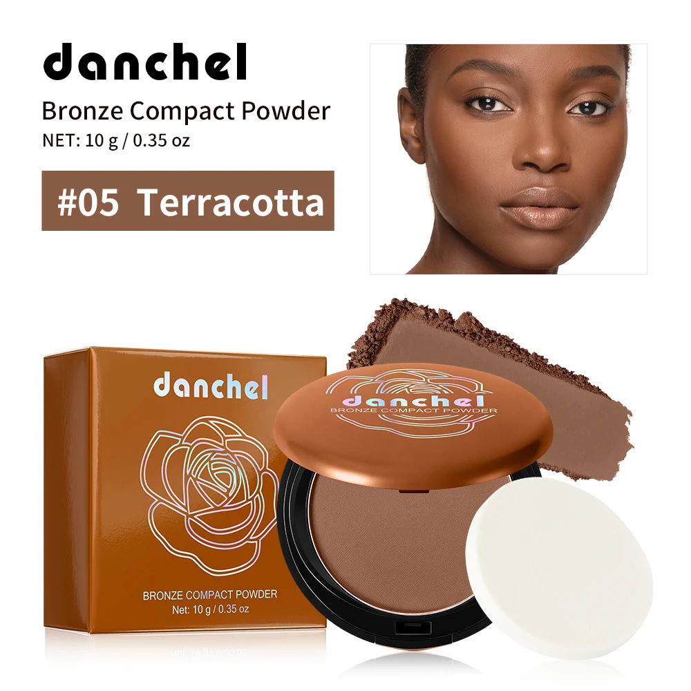Daily Makeup Bronze Compact Powder for Flawless Matte Finish Coverage - 24