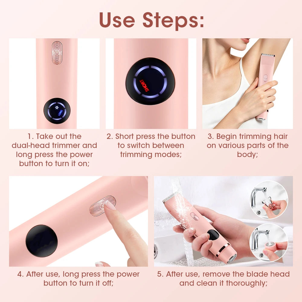 Bathroom Dual Heads Electric Shaver for Women Body Hair Removal Trimmer - 14