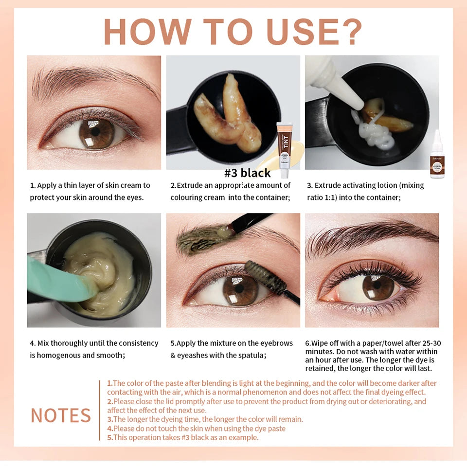 Daily Makeup Eyelash and Brow Tint Kit for Natural Looking Eyebrows - 15
