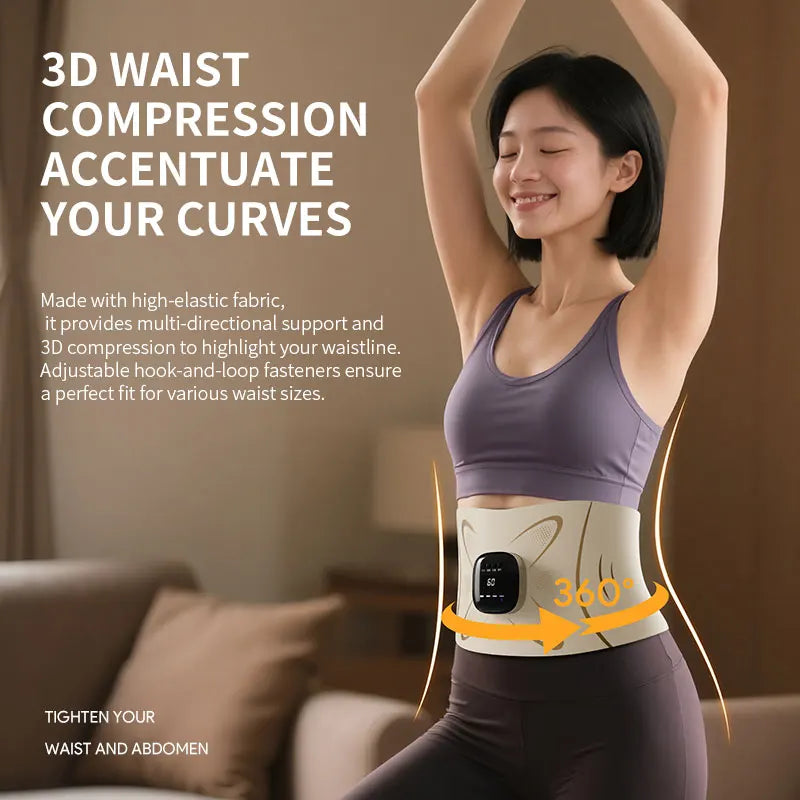 Home workout fitness belt waist pulse massager for core toning sessions