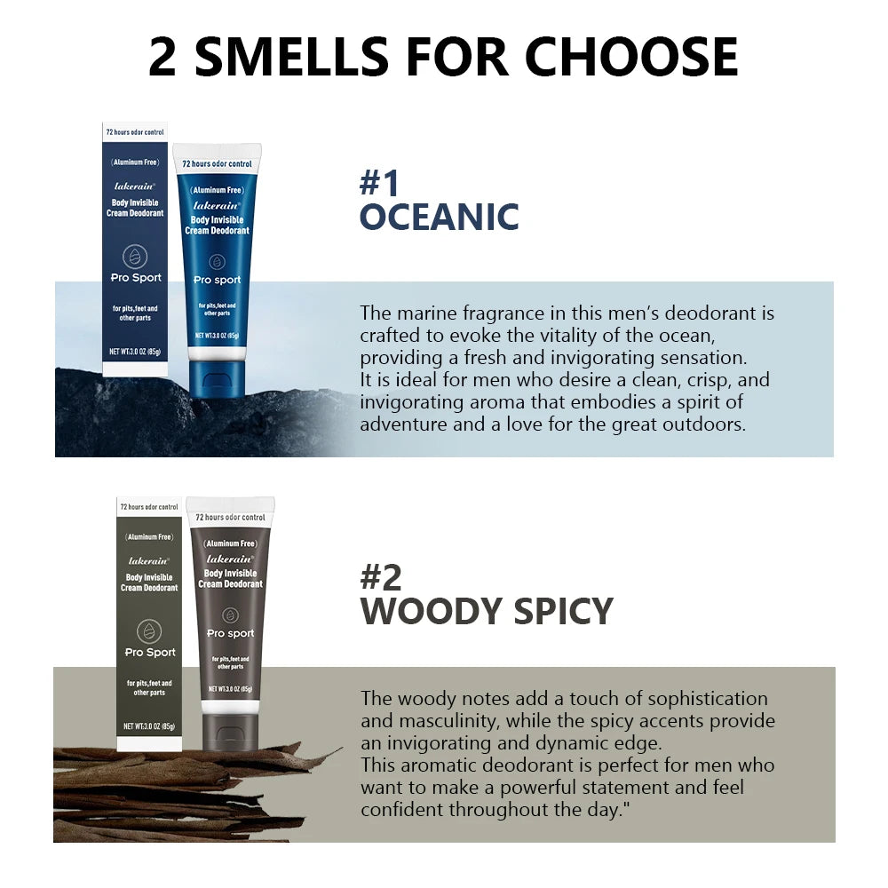 Daily use body deodorant stick with long lasting odor protection control