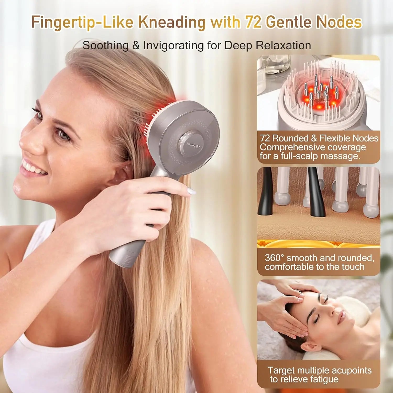 Bathroom Electric Scalp Massager Comb for Hair Growth and Serum - 5