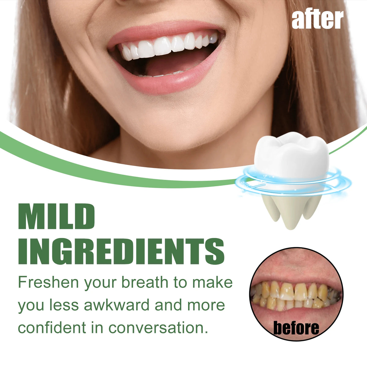 Daily Routine Whitening Foaming Toothpaste for Stain Removal and Fresh Breath