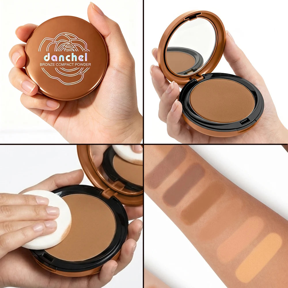 Daily Makeup Bronze Compact Powder for Flawless Matte Finish Coverage