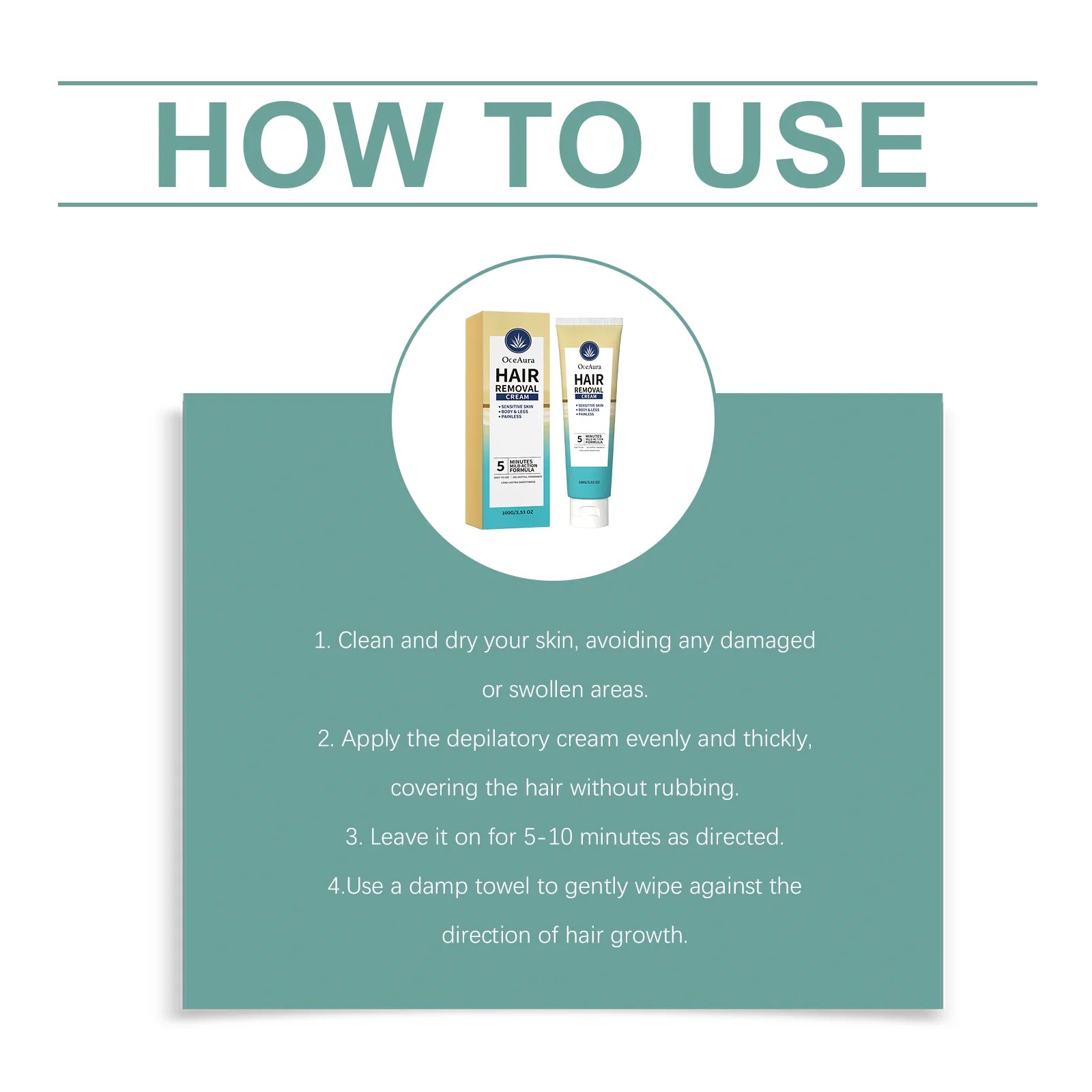 Smooth Skin Hair Removal Cream Painless Formula - 12