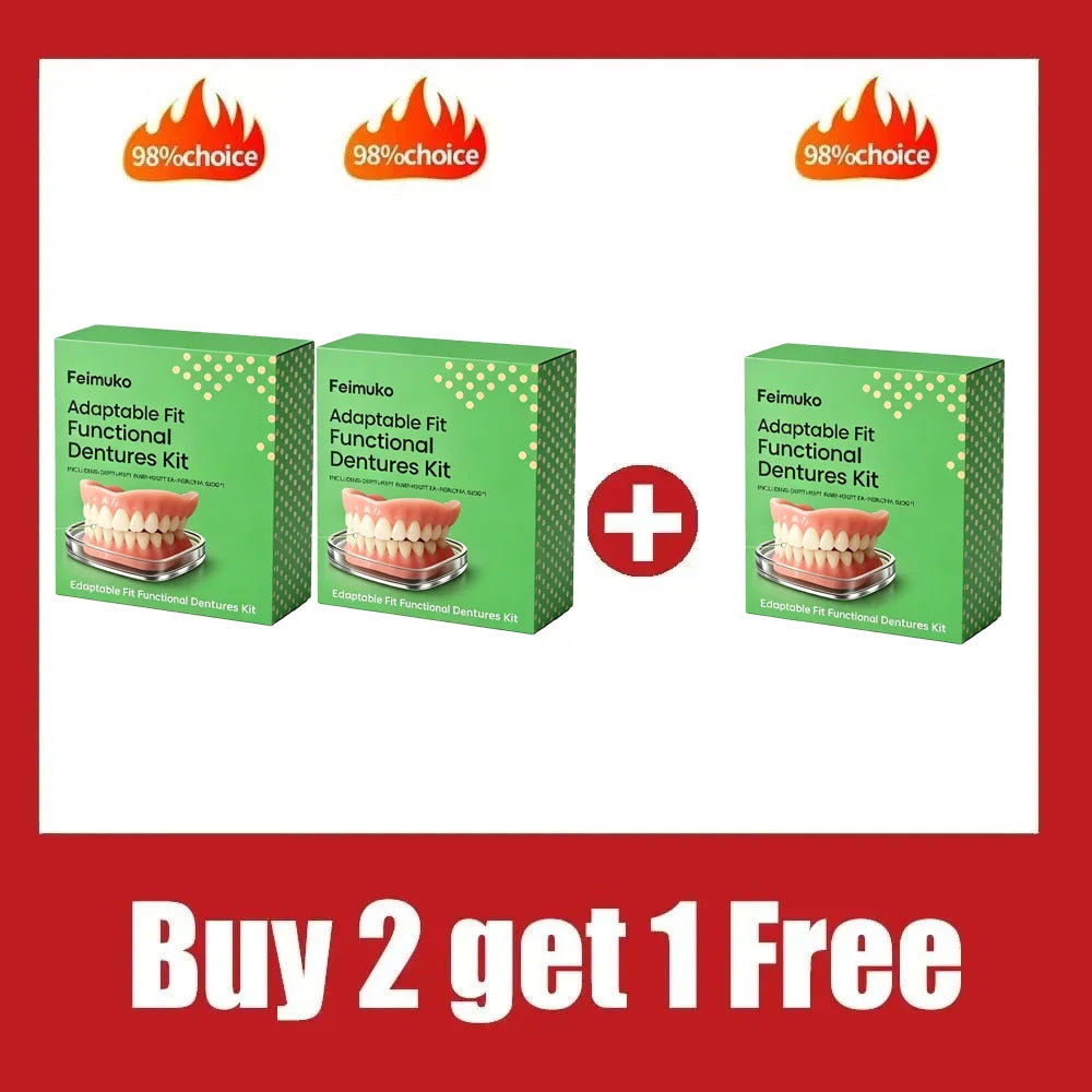 Daily Smile Soft Silicone Snap On Dentures Full Set Instant Comfort Fit - 8
