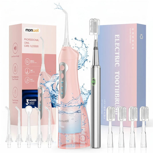 Home Travel Portable Water Flosser Electric Toothbrush Combo Set Clean