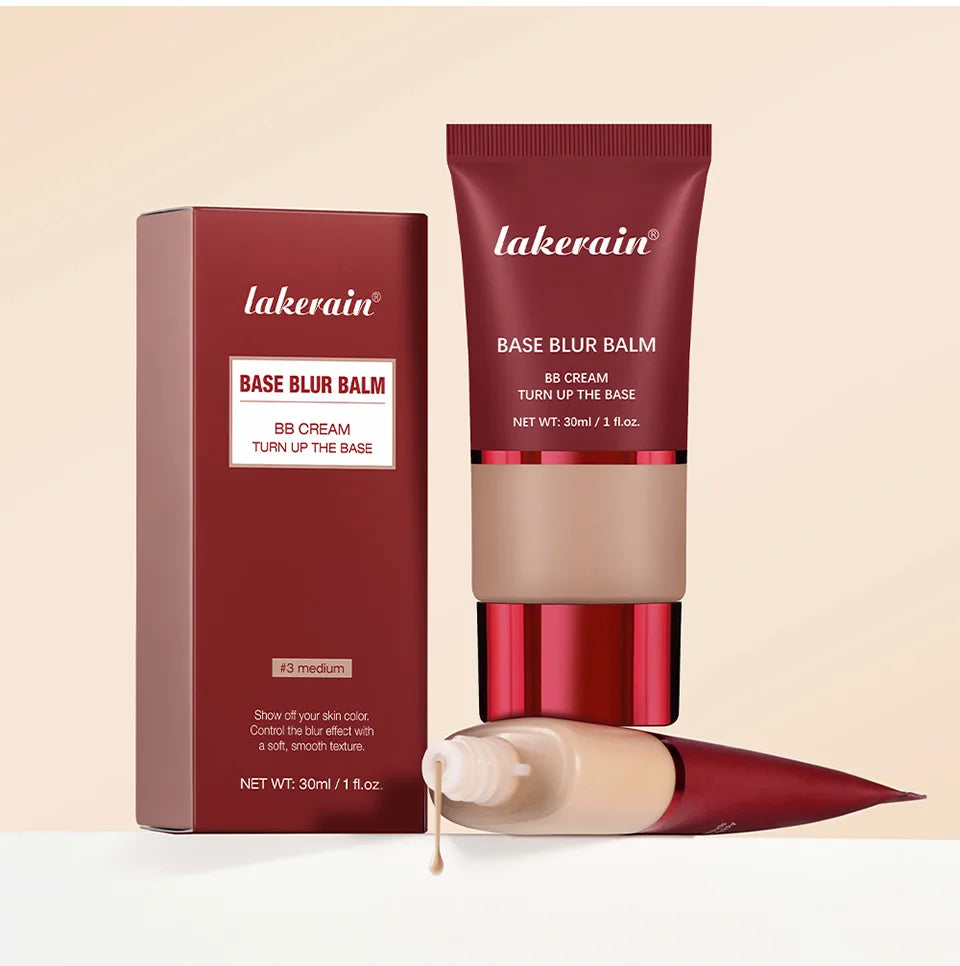 Daily Makeup Blur Base Balm and Dual Brush Set for Smooth Finish