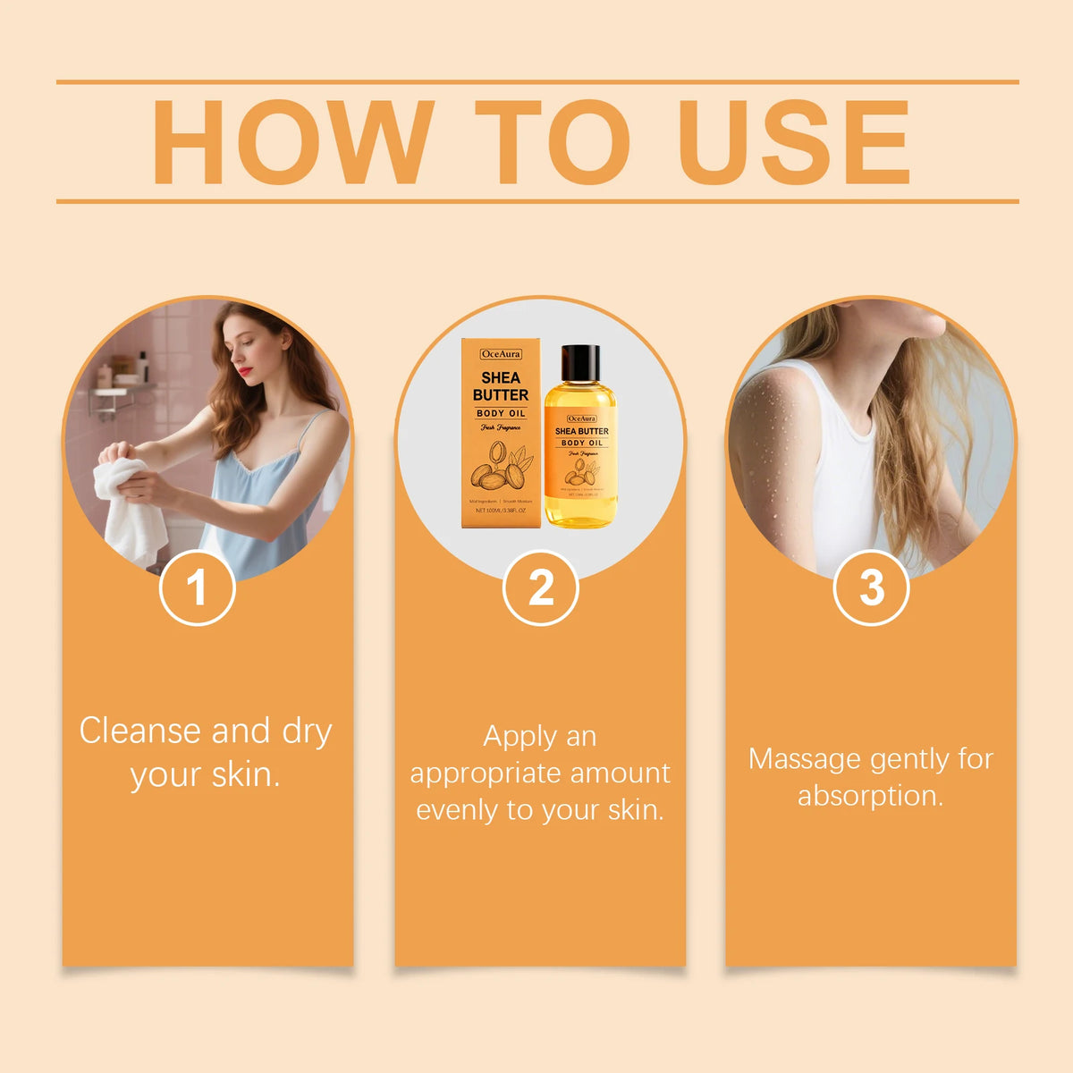 Dry Skin Shea Butter Body Oil for Deep Nourishing and Fast Absorption