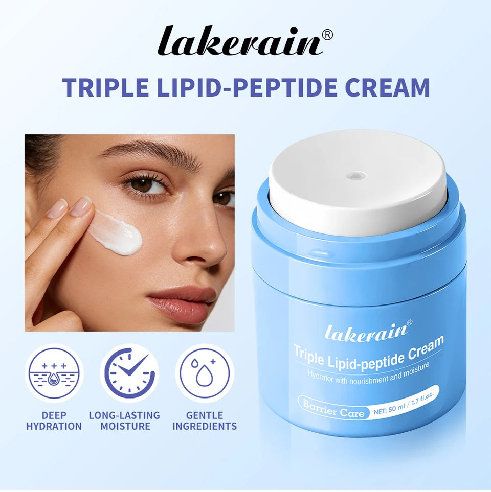 Dry Skin Facial Care Triple Lipid Peptide Cream Deep Hydration Moisturizer