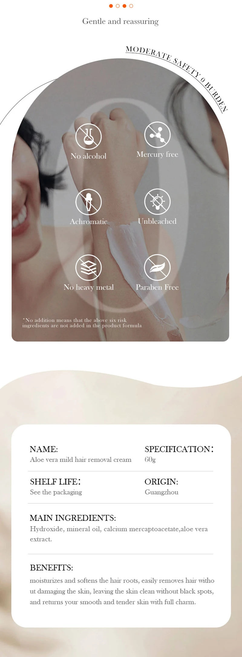 Body Care Painless Hair Removal Cream for Smooth and Soft Skin