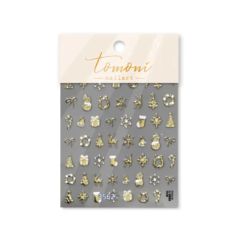 Christmas party nail art decor winter sticker for holiday manicure styling - 62