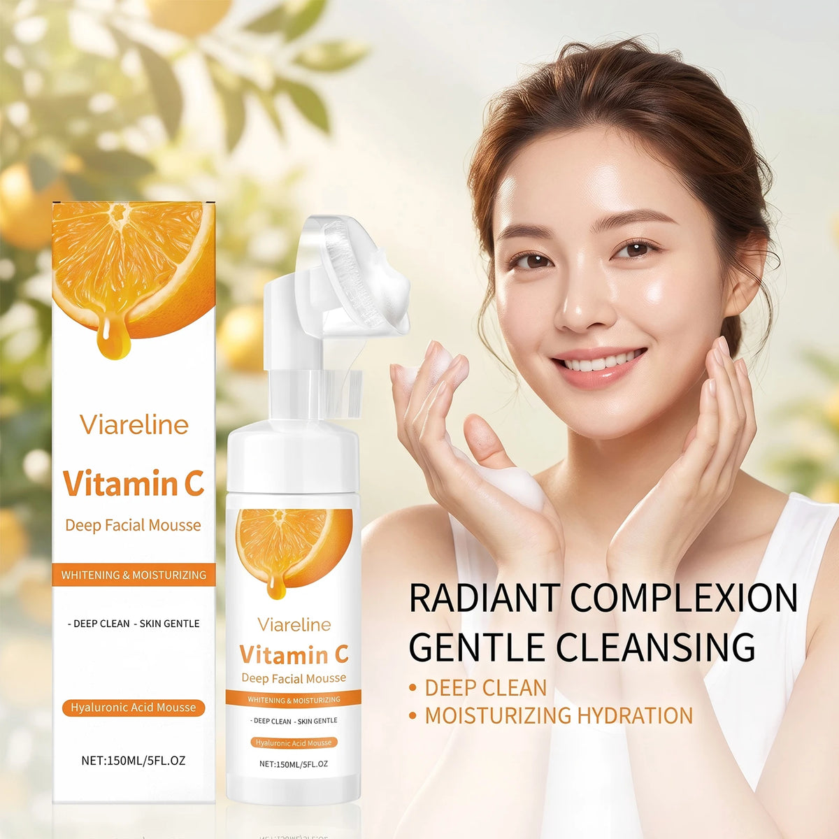 Daily skincare routine Vitamin C Facial Cleanser for deep cleansing pores