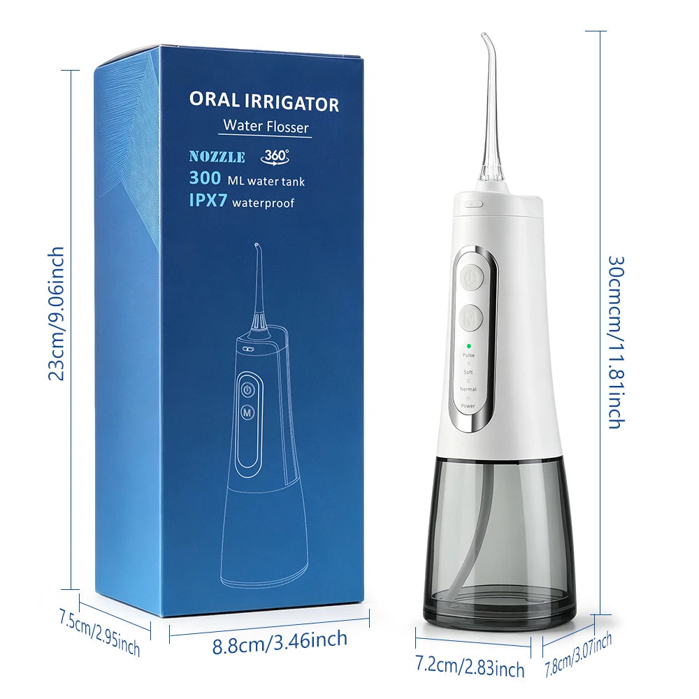 Bathroom Oral Care Electric Water Flosser with 4 Modes and 300ml Tank - 15