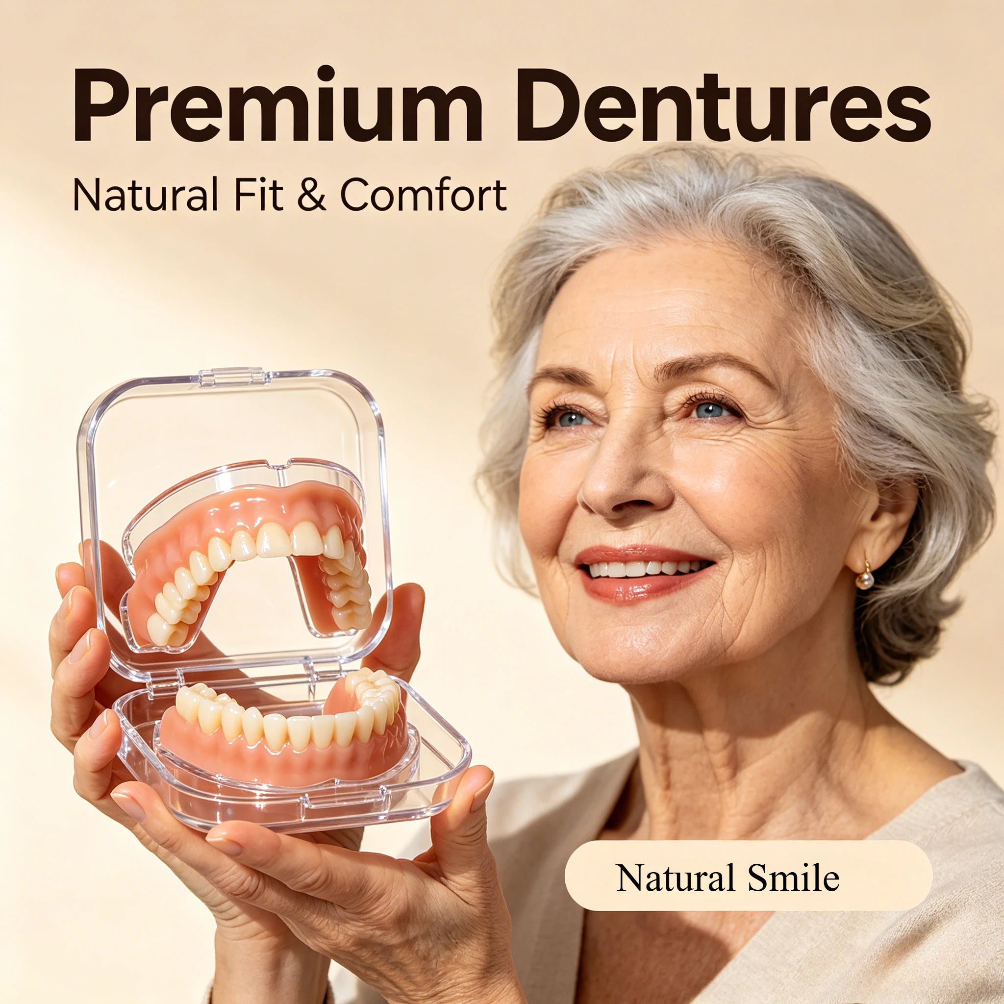 Daily Smile Full Set Flexible Silicone Dentures for Comfort Fit - 1