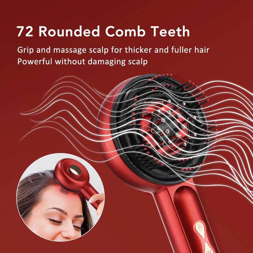 At Home Electric Scalp Massage Comb with Red Light and Oil Applicator