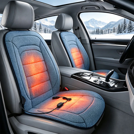 Winter Morning Commute Heated Car Seat Cover Keeps You Warm