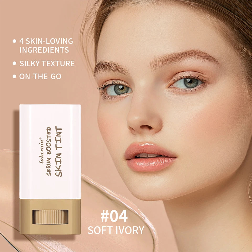 Daily Makeup Skin Tint Stick Serum with Puff for Natural Coverage