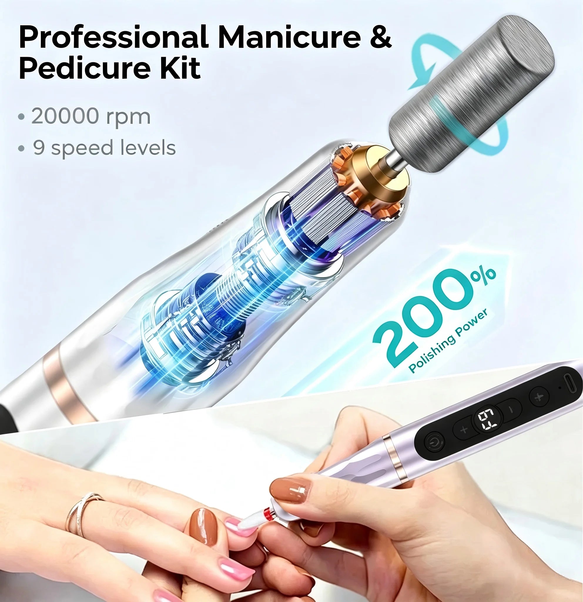 Home Manicure Electric Nail File for Easy Shaping and Polishing - 4