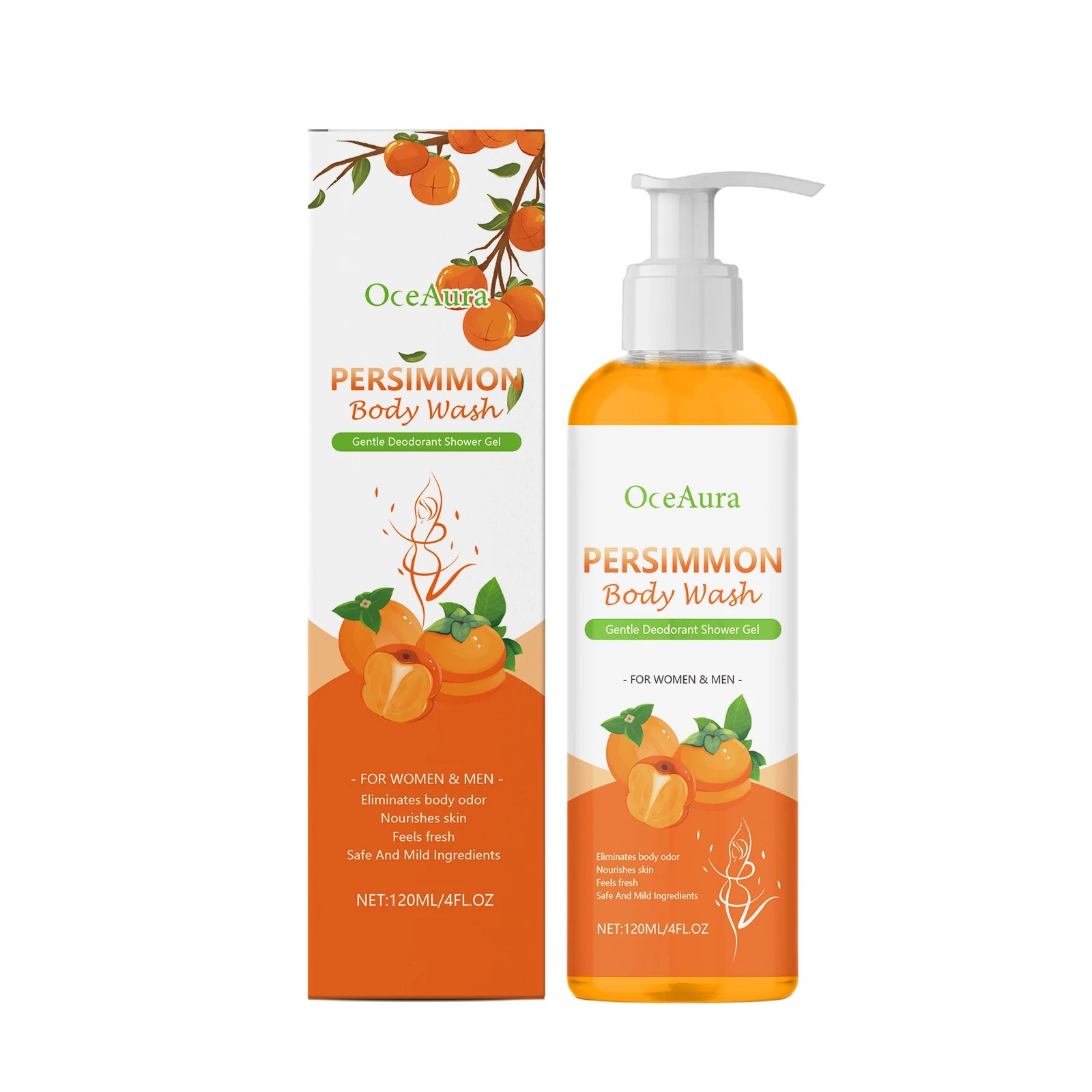 Bathroom Shower Persimmon Body Wash Exfoliating Oil Control Skin Odor Remover - 13