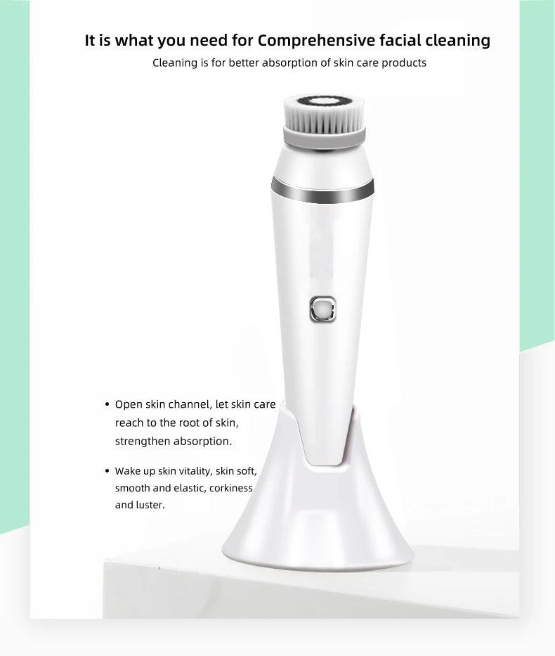 Daily Skincare Rotating Facial Cleansing Brush for Deep Pore Exfoliation