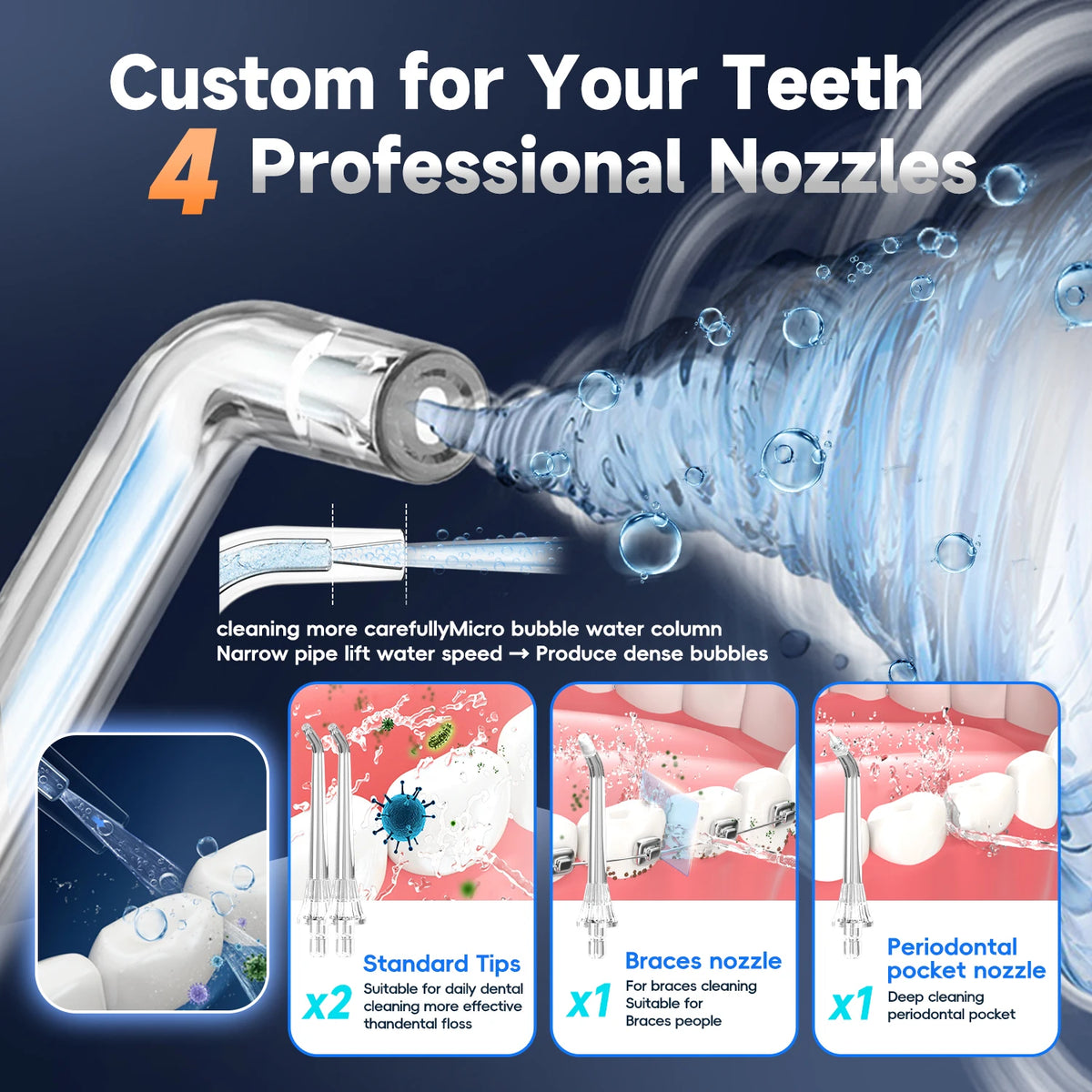 Home Teeth Whitening Oral Water Flosser for Deep Cleaning and Gum Care