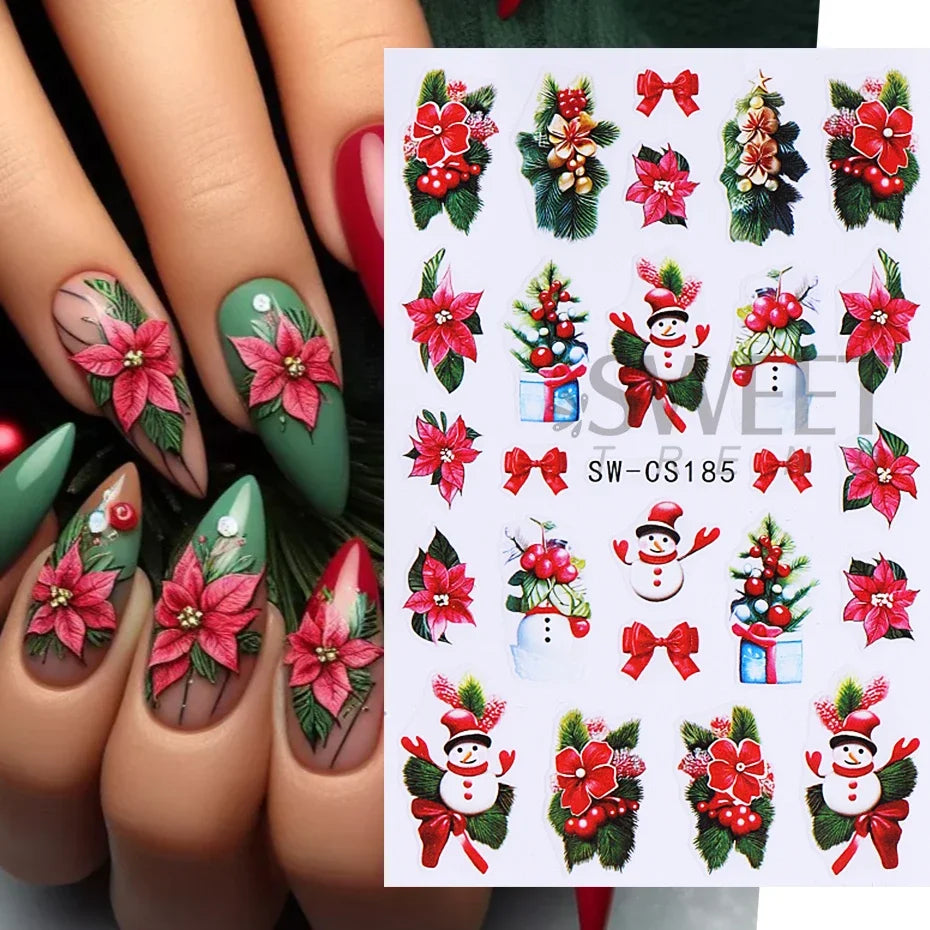 Christmas party nail art decor winter sticker for holiday manicure styling - 3