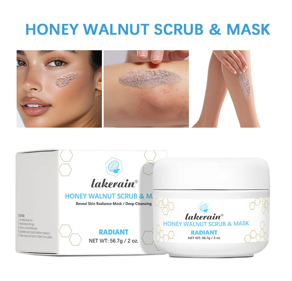 Daily Skincare Honey Walnut Scrub and Mask for Gentle Exfoliation