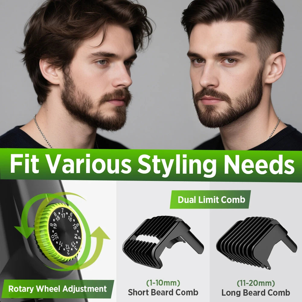 Bathroom grooming cordless beard trimmer with built in vacuum cleaner - 4