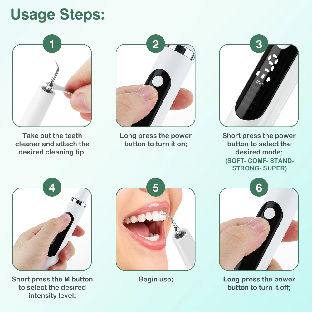 At home ultrasonic dental scaler for plaque and tartar removal - 13