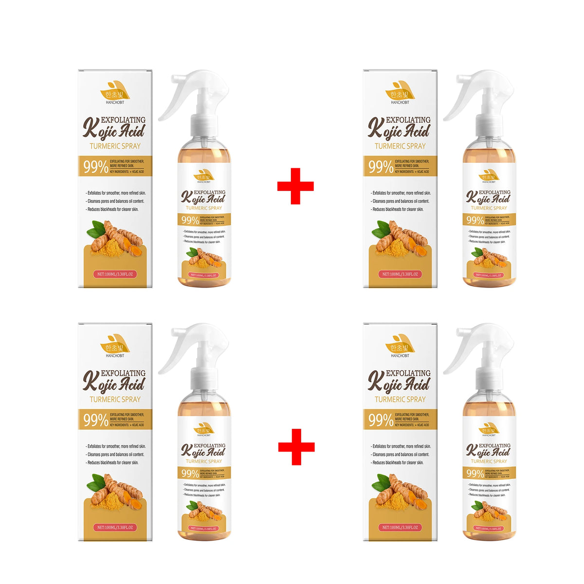 Daily Skin Care Kojic Acid Turmeric Exfoliating Spray for Smooth Skin