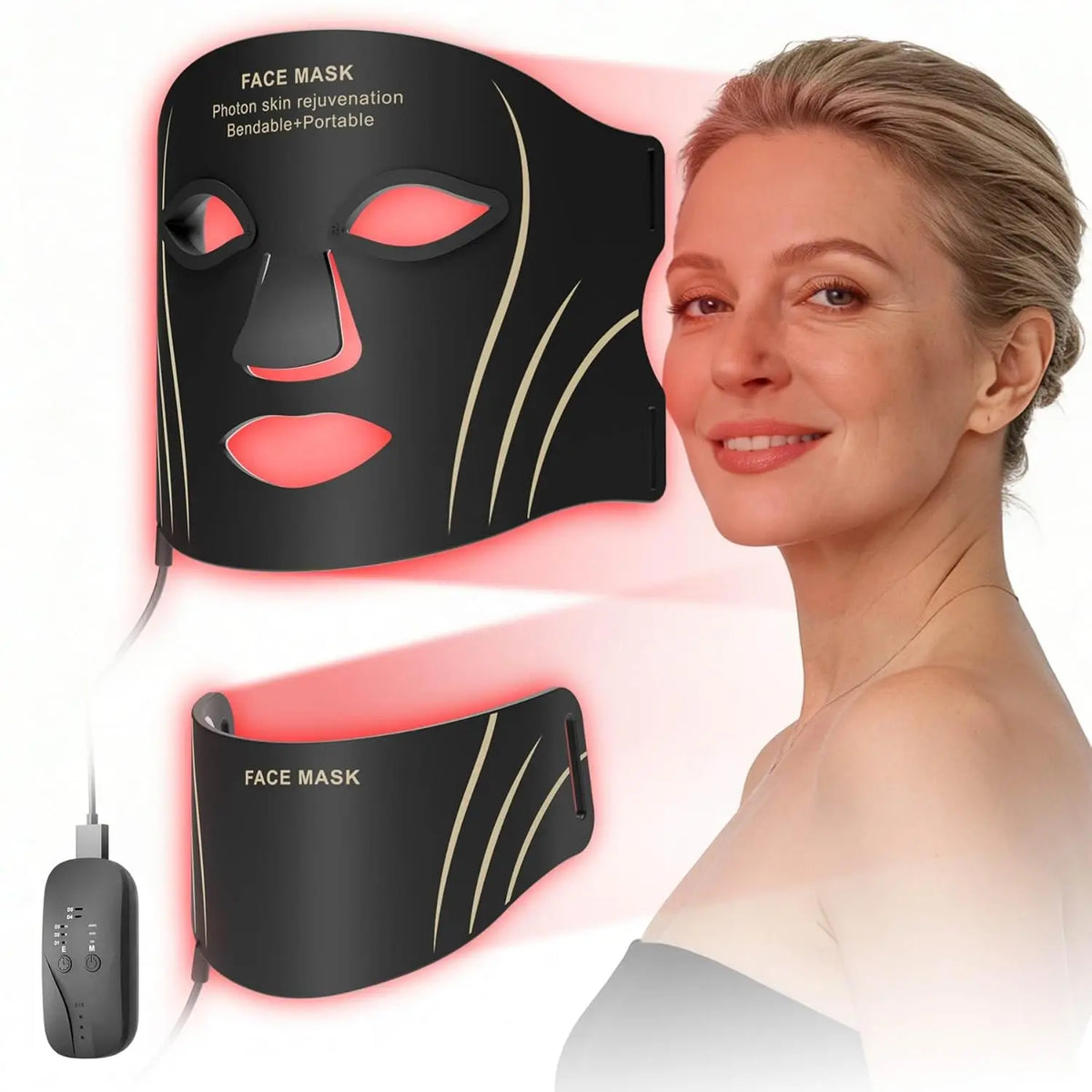 Home Spa Wireless Silicone LED Face Mask for Rejuvenation