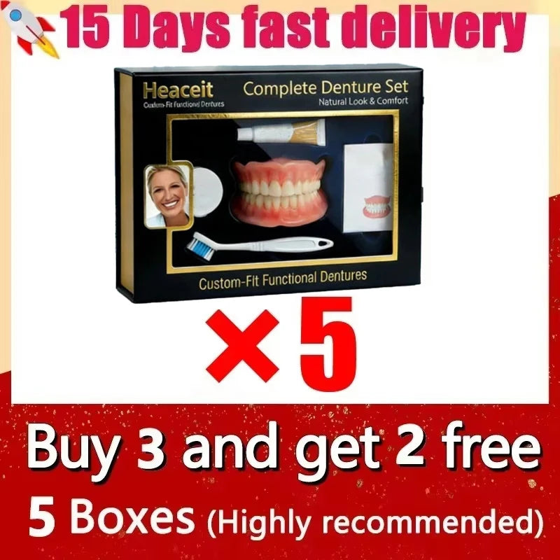 Daily Smile Beauty Silicone Fake Teeth Set Upper And Lower Comfort Fit - 7