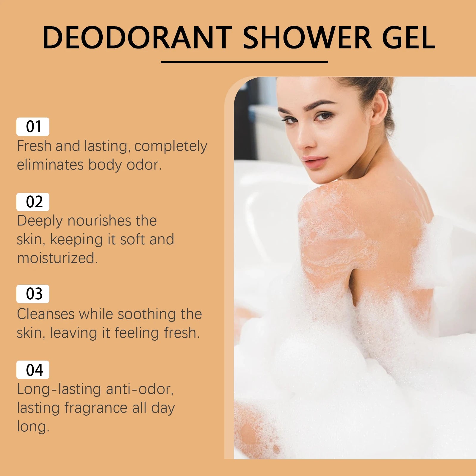 Bathroom Shower Persimmon Body Wash Exfoliating Oil Control Skin Odor Remover - 10
