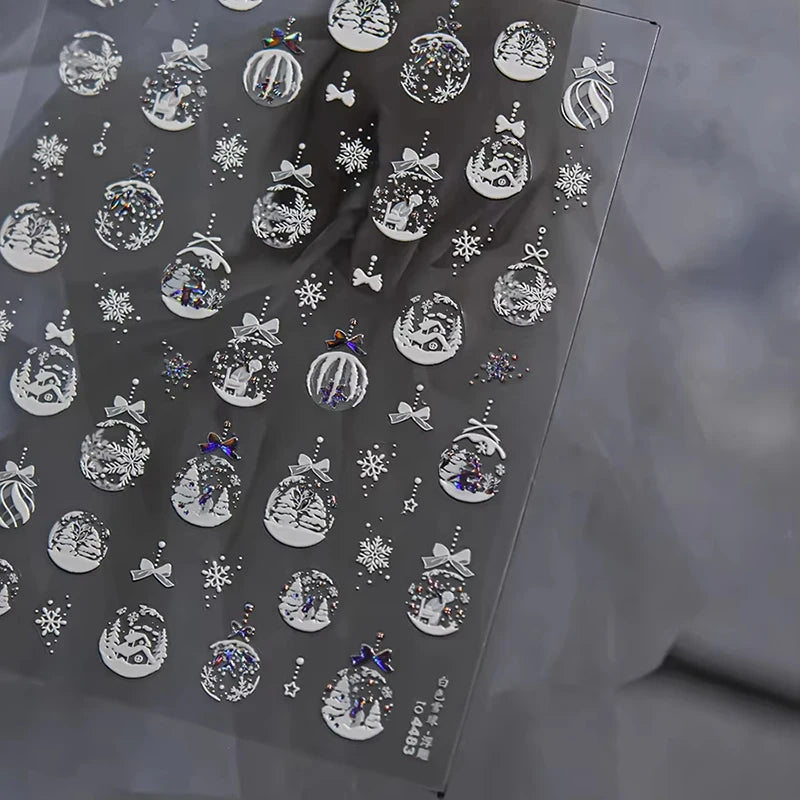 Christmas party nail art decor winter sticker for holiday manicure styling - 64