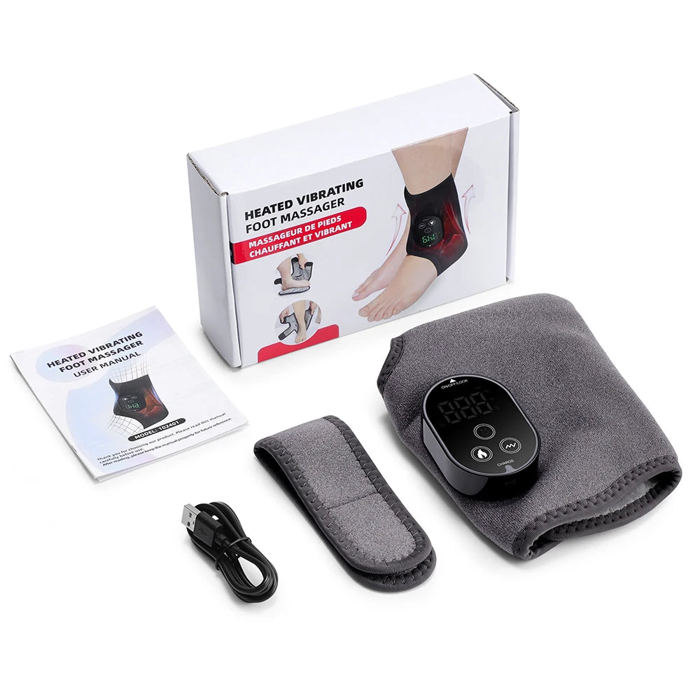 At Home Ankle Calf Foot Vibration Massager With Six Level Heating - 16