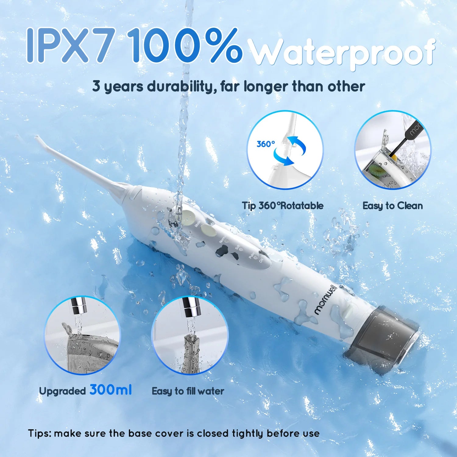 Travel Cordless Water Flosser Portable Teeth Clean USB Rechargeable Jet - 6