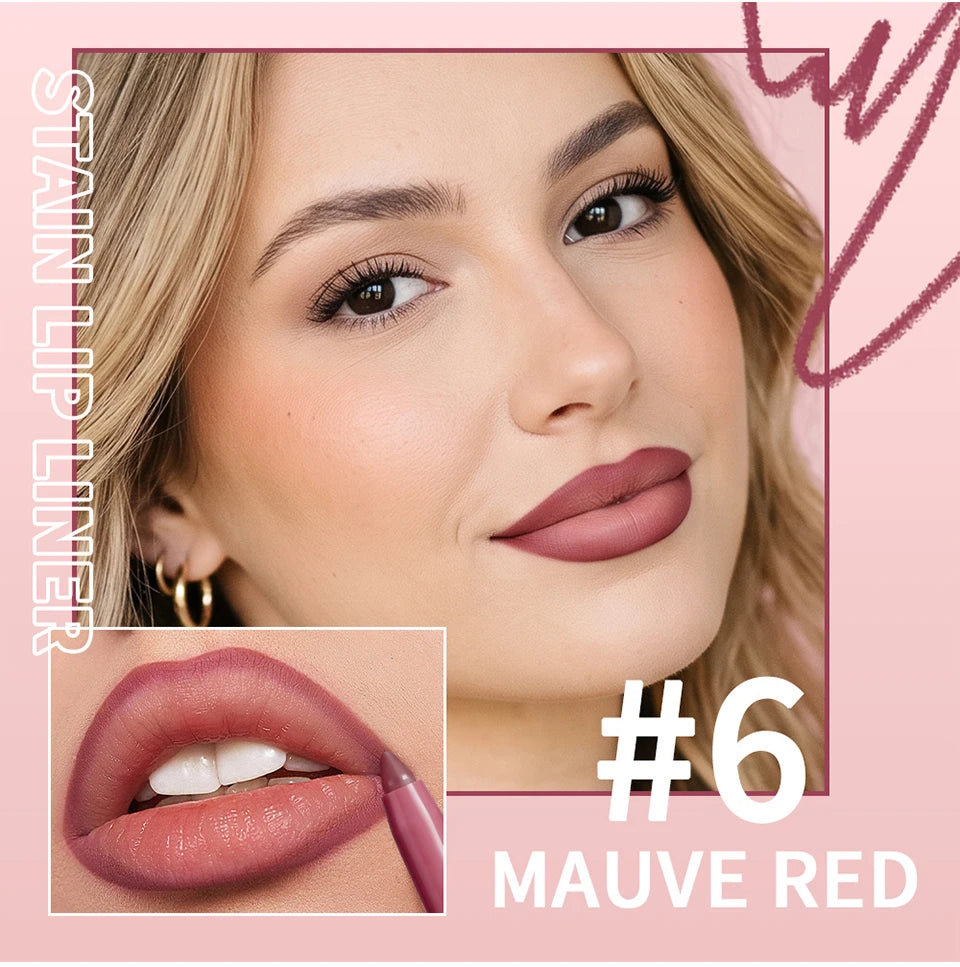 Daily Makeup Stain Lip Liner Pencil for Long Lasting Matte Definition - 9