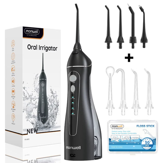 Bathroom Oral Care Portable Water Flosser with 4 Modes and 4 Nozzles