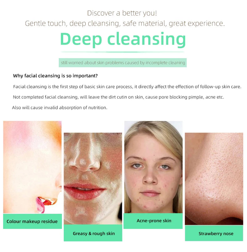 Daily Skincare Rotating Facial Cleansing Brush for Deep Pore Exfoliation