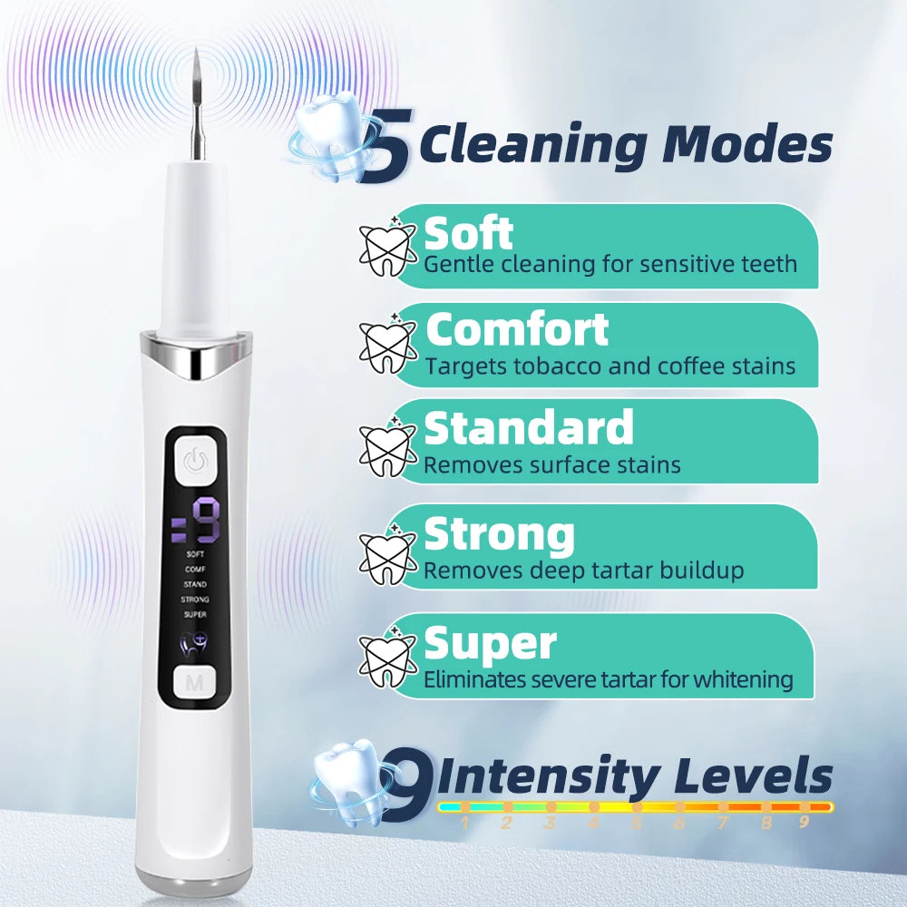 Bathroom Dental Scaler Electric Tooth Cleaner for Tartar Plaque Removal - 11