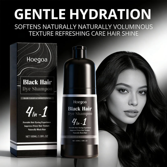 Bathroom Hair Care Black Hair Dye Shampoo for Gray Coverage and Shine