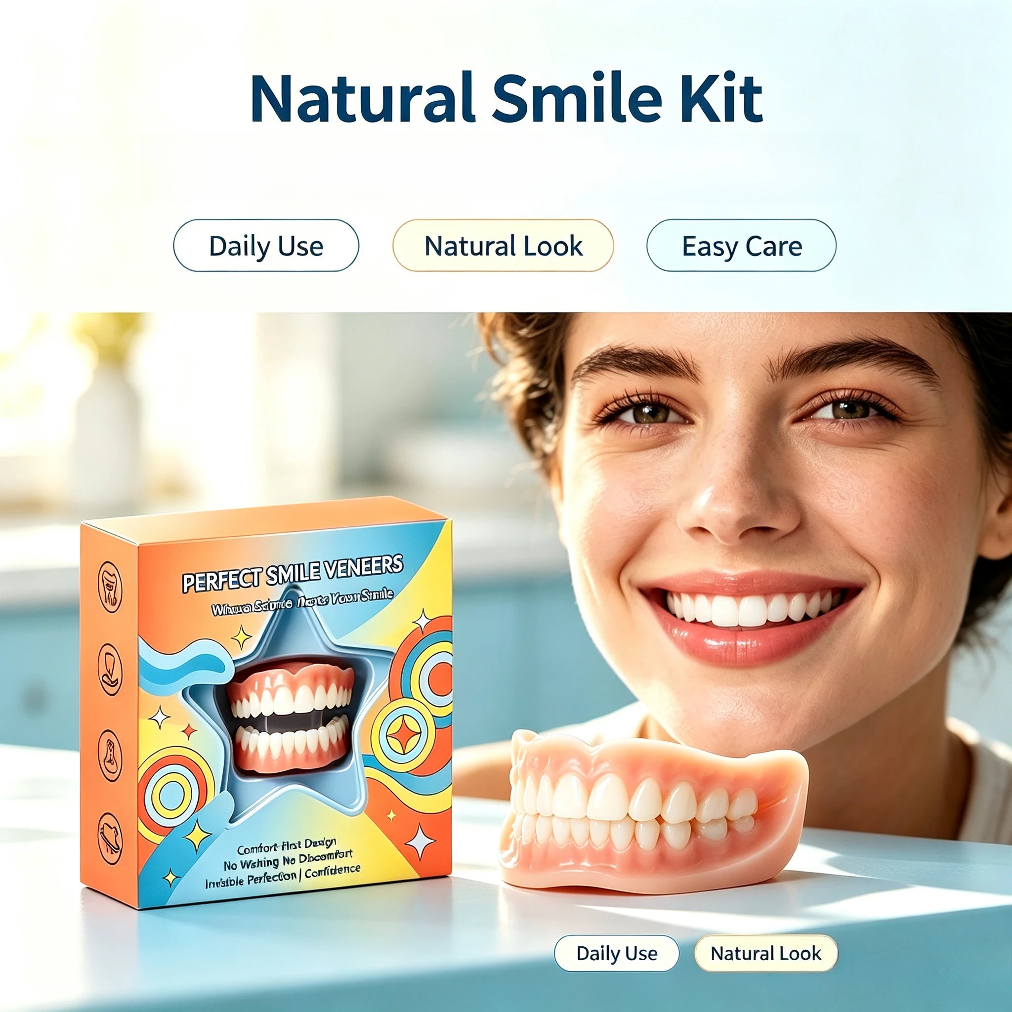 Daily Smile Cosmetic Fake Teeth Kit for Natural Look and Comfort - 12