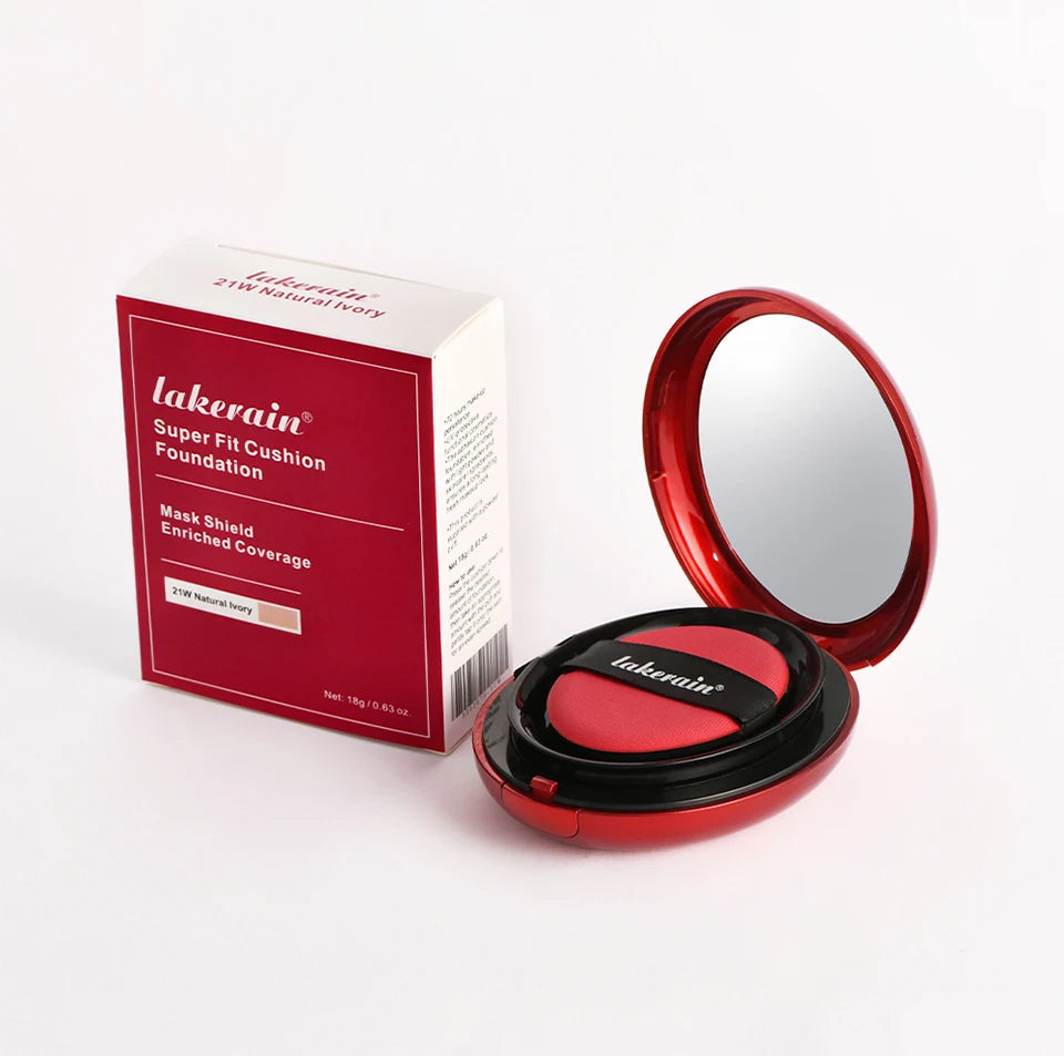 Korean makeup Super Fit Cushion Foundation with waterproof cover.