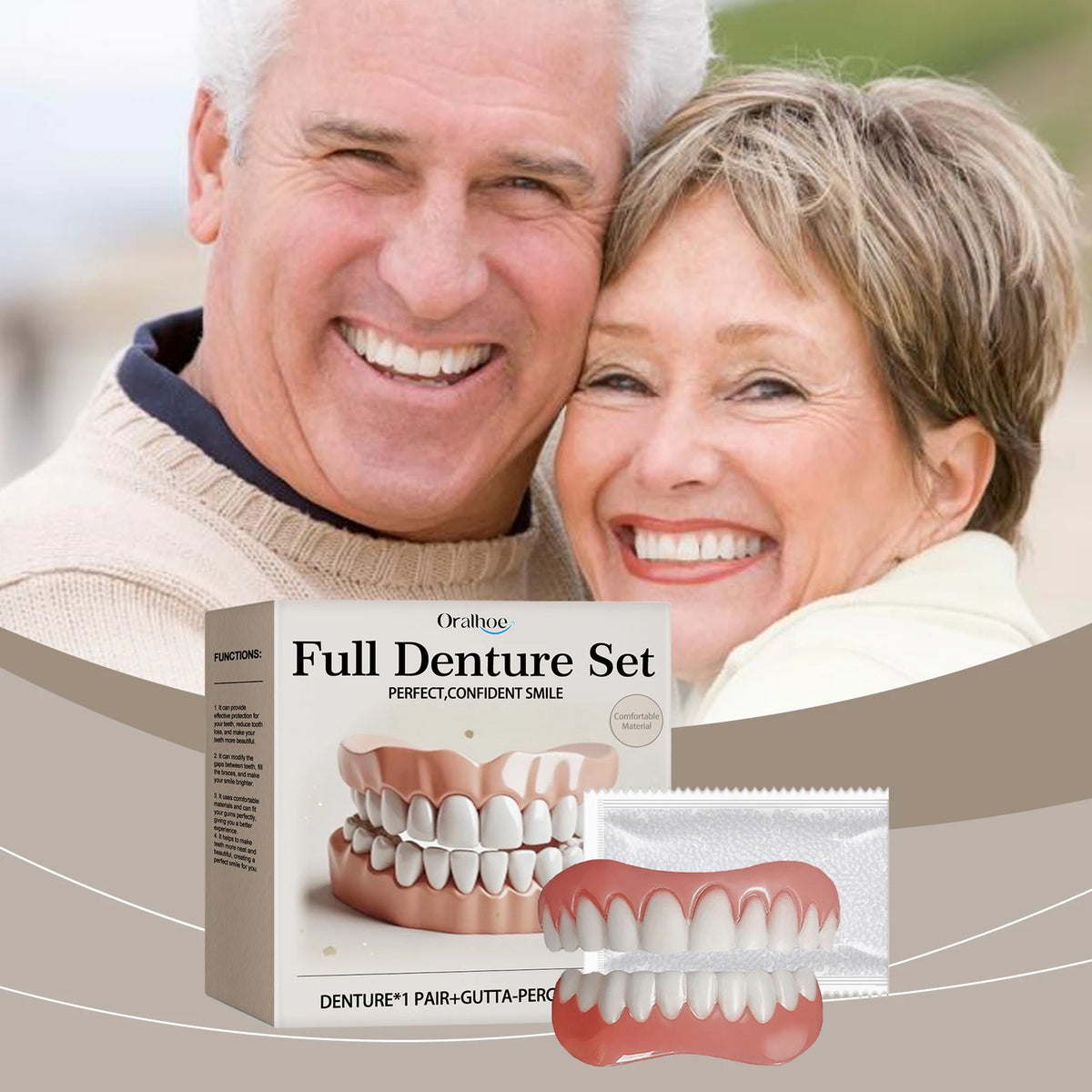 Bright Smile Denture Set for Restoring Missing Teeth and Brighter Smiles